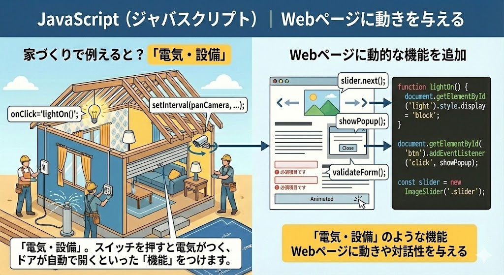 JavaScript（ジャバスクリプト）｜Webページに動きを与える