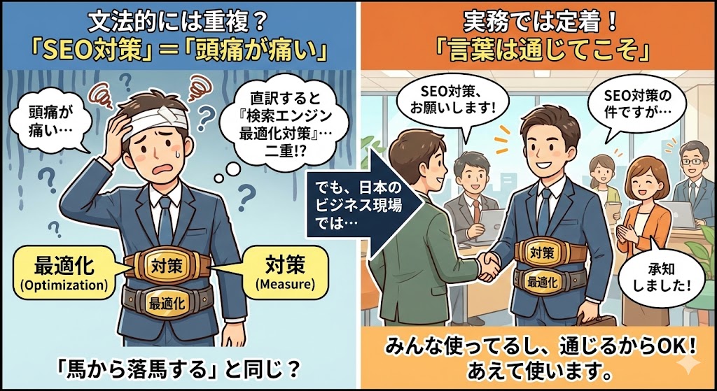 「SEO対策」＝「頭痛が痛い」