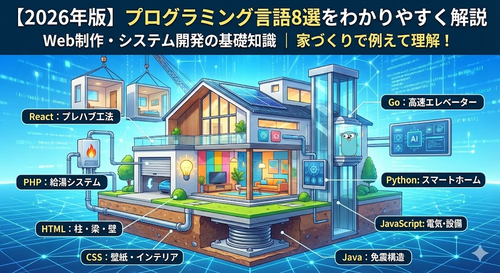 【2026年版】プログラミング言語8選をわかりやすく解説｜Web制作・システム開発の基礎知識