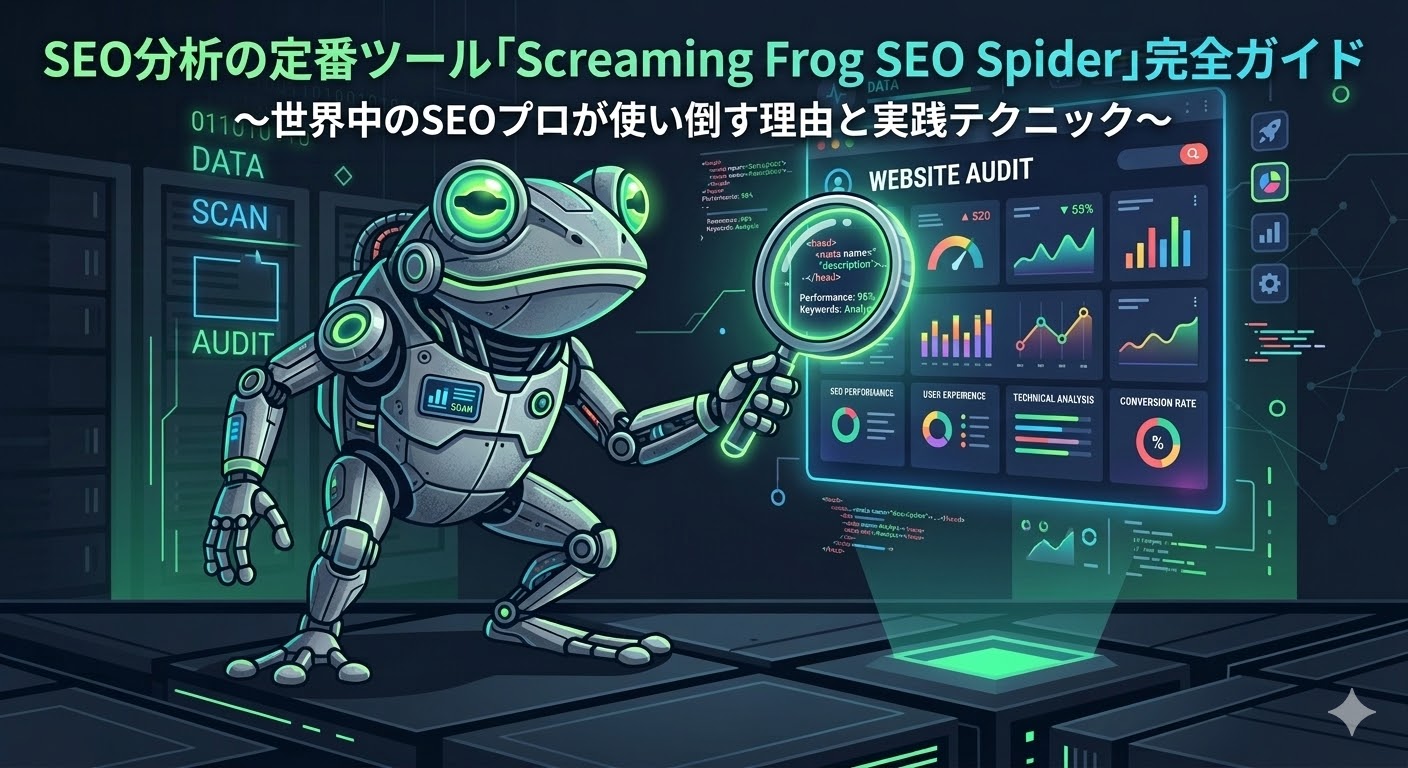 SEO分析の定番ツール「Screaming Frog SEO Spider」完全ガイド〜世界中のSEOプロが使い倒す理由と実践テクニック〜