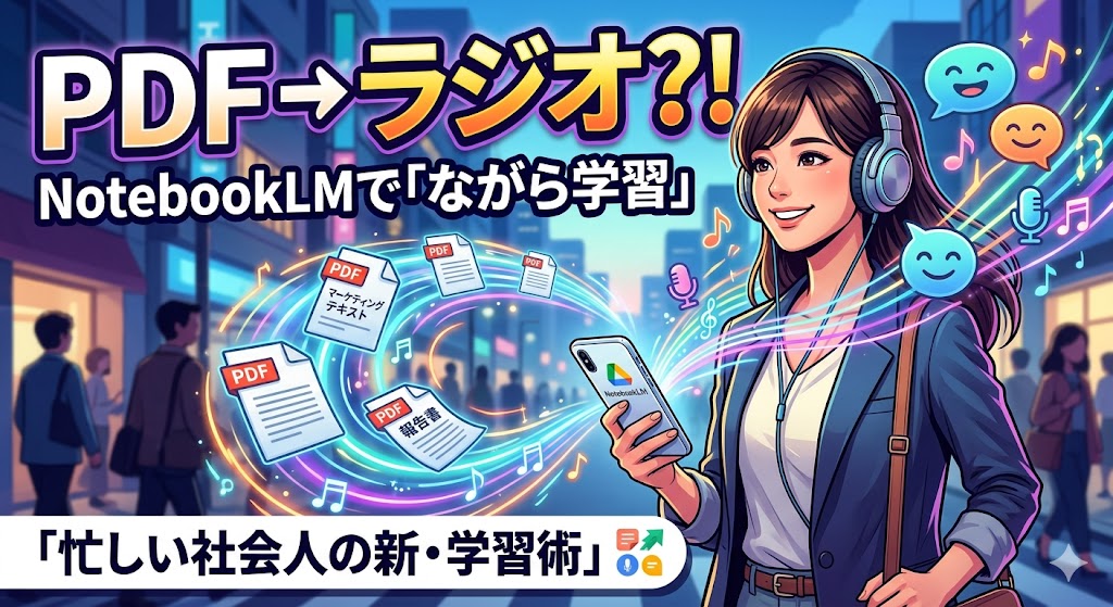 「時間がない！」を解決。NotebookLMでPDFをラジオ番組にして「ながら学習」する方法とは？