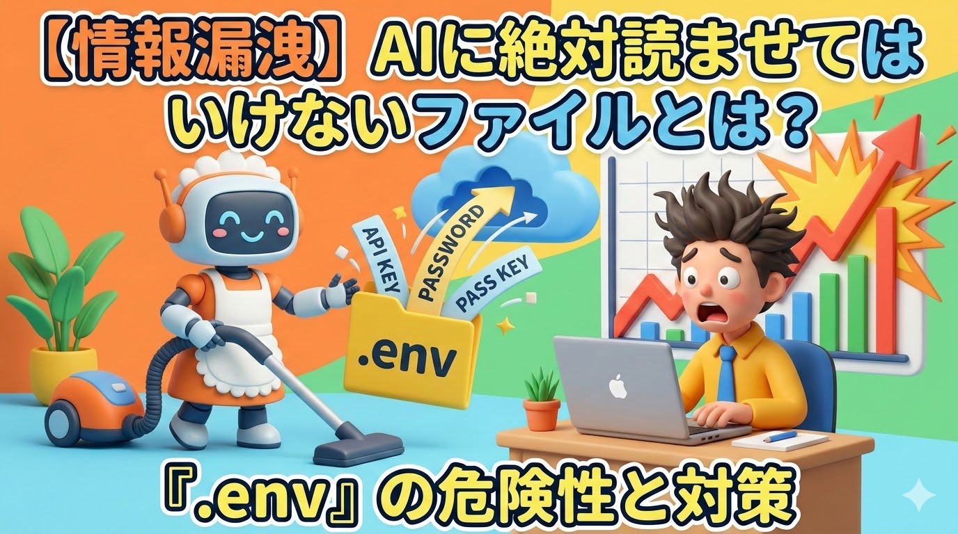 【情報漏洩】AIに絶対読ませてはいけないファイルとは？「.env」の危険性とリアルな損害額